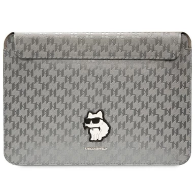 KARL LAGERFELD Futrola Saffiano Monogram Choupette, za prijenosno računalo 14", srebrna
